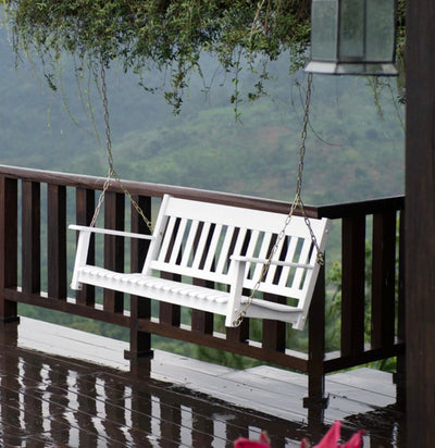 Better Homes & Gardens Delahey Outdoor White Porch Swing- NEW IN BOX!!!