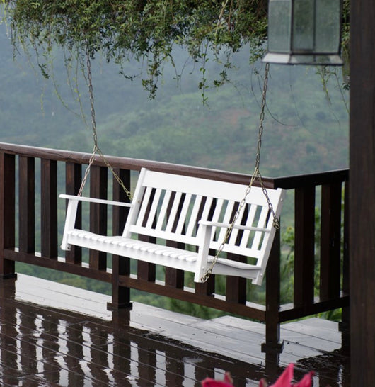 Better Homes & Gardens Delahey Outdoor White Porch Swing- NEW IN BOX!!!