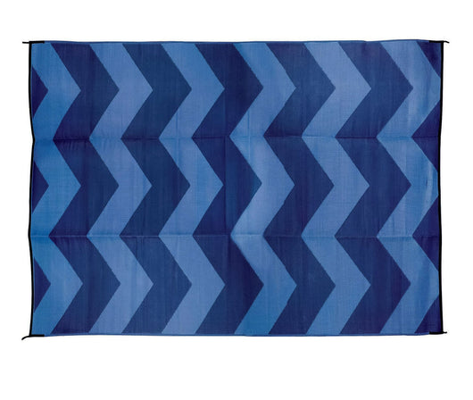 Camco 9' x 12' Reversible RV Outdoor Mat, Camping Mat, Blue Chevron (new wrapped In Plastic)