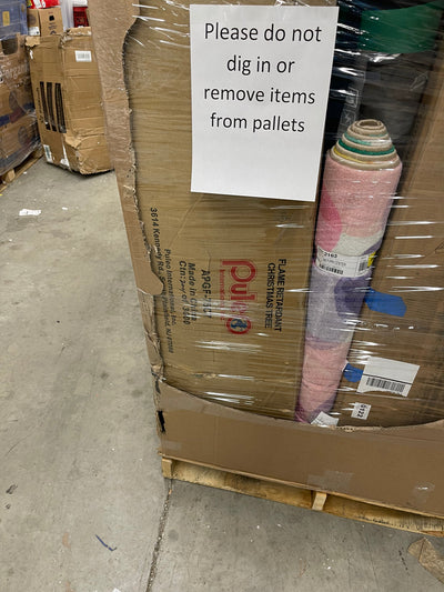 Jumbo huge liquidation pallet- over 7 ft tall ! Pallet number 8751