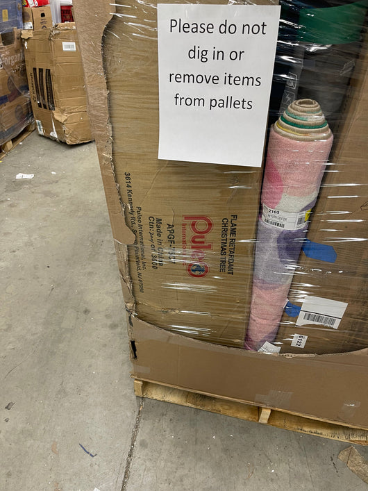 Jumbo huge liquidation pallet- over 7 ft tall ! Pallet number 8751