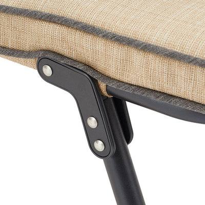 Mainstays Sand Dune Foldable Steel Outdoor Chaise Lounge, Beige/Black**New in Box**