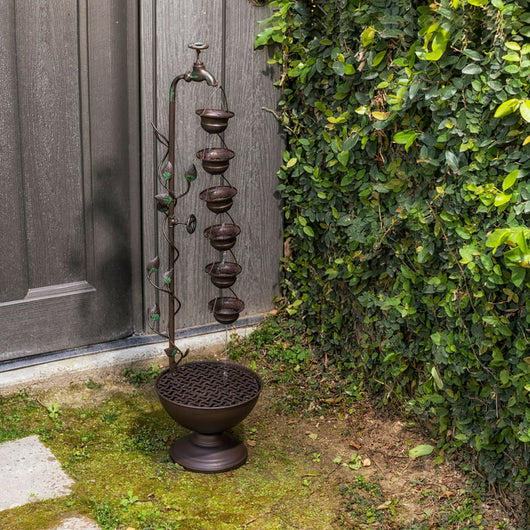 Alpine Corporation Hanging 6-Cup Tiered Floor Fountain, Bronze**New in Box**