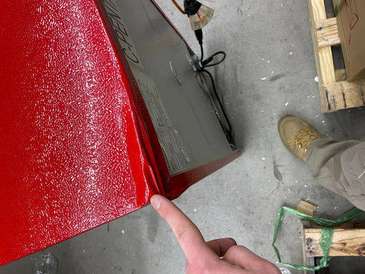 Frigidaire EFR840-RED 3.1 Cu Ft Red 2 Door Retro Bar Fridge with Side Bottle Opener**New,minor dents from shipping**