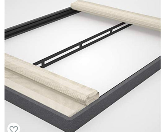 ZINUS Upholstered Metal and Wood Box Spring / 4 Inch Mattress Foundation / Easy Assembly / Fabric Paneled Design, King- new in box