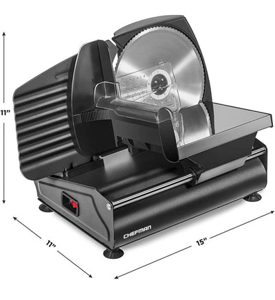 Chefman Die-Cast Electric Meat & Deli Slicer, A Powerful Machine with Adjustable Slice Thickness, Stainless Steel Blades & Safe Non-Slip Feet To Easily Cut Ham, Cheese, Bread, Fruit & Veggies At Home- NEW IN BOX!!!