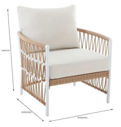 Better Homes & Gardens Lilah Outdoor Wicker 4-Piece Stationary Conversation Set, Off-White!! NEW IN BOX!!