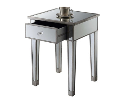 Convenience Concepts Gold Coast Mirrored End Table with Drawer- NEW AND ASSEMBLED!!!