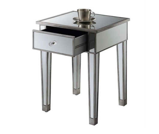 Convenience Concepts Gold Coast Mirrored End Table with Drawer- NEW AND ASSEMBLED!!!