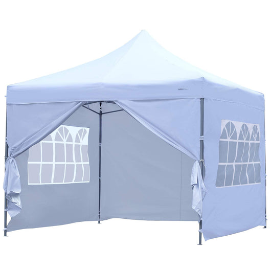 Ainfox 10x10 Ft Outdoor Canopy Tent, Pop-Up Canopy Tent Portable Shade Instant Folding Canopy with Carrying Bag and Height Adjustable (White - 4 Sidewalls)**New in box**