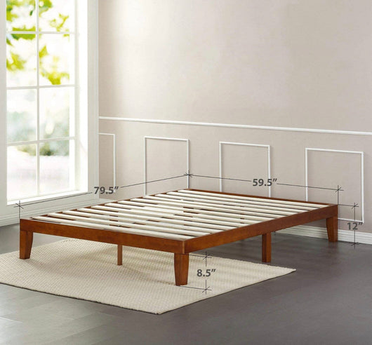 ZINUS Wen Wood Platform Bed Frame / Solid Wood Foundation / Wood Slat Support / No Box Spring Needed / Easy Assembly, Queen- NEW IN BOX!!!!