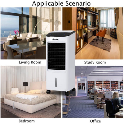 Costway Evaporative Portable Air Cooler Fan & Humidifier with Filter Remote Control**New in box,missing wheels**