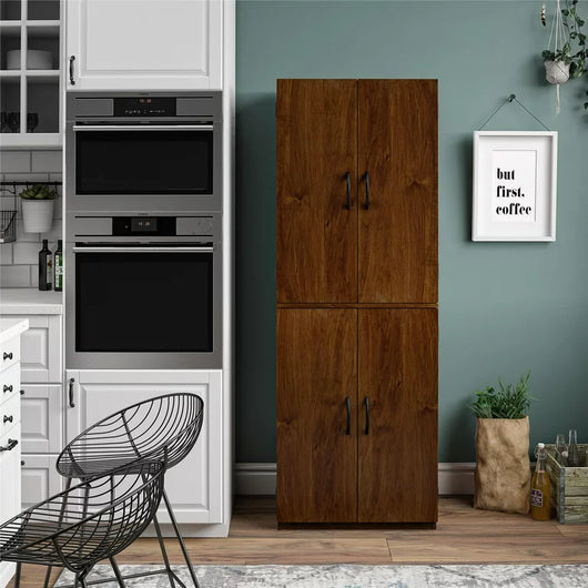 Mainstays 4-Door 5' Storage Cabinet, Espresso **New in box**