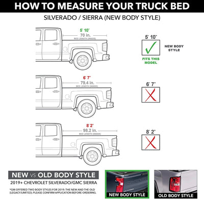 Gator Recoil Retractable Truck Bed Tonneau Cover | G30481 | Fits 2019 - 2023 Chevy/GMC Silverado/Sierra 1500, works w/ MultiPro/Flex tailgate (Will not fit Carbon Pro Bed) 5' 10" Bed (70")- NEW! PLEASE READ DESCRIPTION!