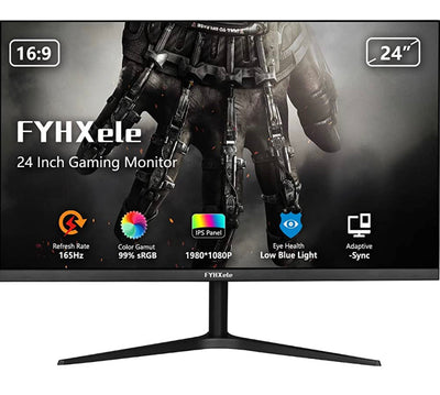FYHXele G2465F Gaming Monitor 24 Inch 165Hz, Support 144Hz 1ms IPS 1920x1080P, 2xHDMI 1xDP, Built-in Speakers, Adaptive Sync, VESA 75mmx75mm, Black!  -Brand new in the box