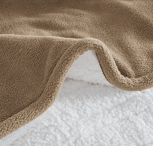 Serta Reversible Fleece to Sherpa Electric Blanket Fast Heating Soft Cover, Safety Auto Shut Off Timer, Low EMF, Multi Heat Setting, ETL Certified, Machine Washable, Stone Brown King (90 in x 100 in)- new