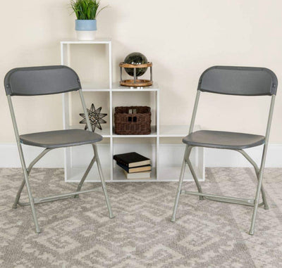 Flash Furniture Hercules Hercules™ Series Plastic Folding Chair - Grey - 9 Pack 250LB Weight Capacity Comfortable Event Chair-Lightweight Folding Chair!  -Brand new in the box (9 Pack)