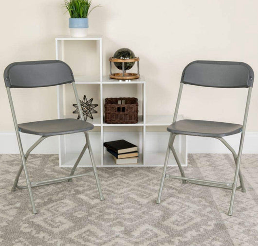 Flash Furniture Hercules Hercules™ Series Plastic Folding Chair - Grey - 9 Pack 250LB Weight Capacity Comfortable Event Chair-Lightweight Folding Chair!  -Brand new in the box (9 Pack)
