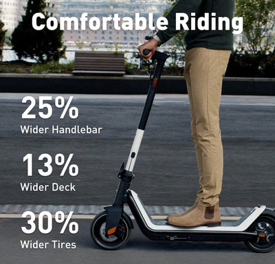 NIU Electric Scooter for Adults - 350W Power(Sport Ver. 300W), 31 Miles Long Range(S Ver. 25), Max Speed 20MPH(S Ver. 17.4MPH), Wider Deck, 9.5'' Tubeless Fat Tires, Portable & Folding, UL Certified- new - assembled