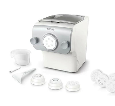 New Philips Avance Collection Pasta and Noodle Maker Plus w/ 8 Pasta Shaping Discs, White - HR2378- new in box