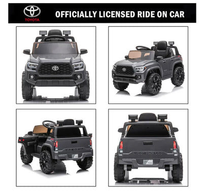 uhomepro Gray 12 V Toyota Tacoma Powered Ride On Car with Remote Control, LED Lights & MP3 Player- NEW IN BOX!!!