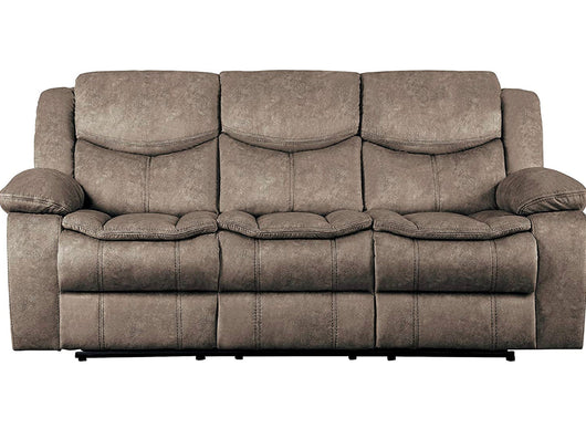 Lexicon Warrenton Faux Suede Manual Double Reclining Sofa, 87.5" W, Brown!  -Brand new out of the box
