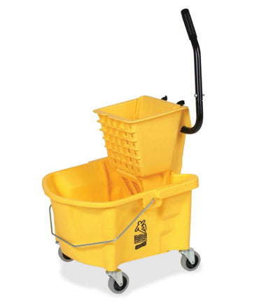 Genuine Joe GJO60466 Splash Guard Mop Bucket and Wringer, 6.5 Gallon Capacity, Yellow, Plastic- NEW IN BOX!!!