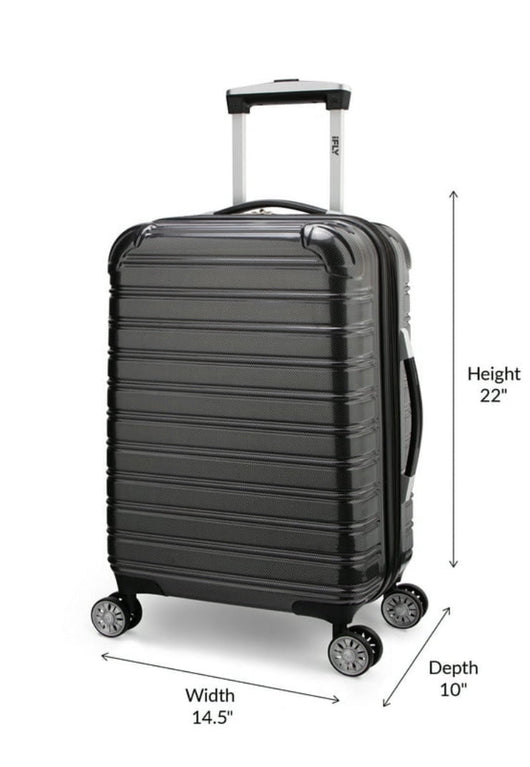 iFLY Hardside Fibertech Luggage 3 Pc Set, 20" Carry-on, 24" & 28" Checked, Black- NEW OUT OF BOX!!!!