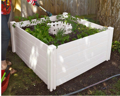 Vita Keyhole 4' x 4' Composting Garden Bed, White Vinyl!! NEW IN BOX!!