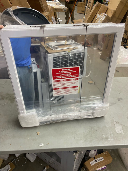 Home Decorators Collection  Fog Free Framed Surface-Mount Tri-View Bathroom Medicine Cabinet in White- NEW OUT OF BOX!!! (Minor damage from shipping, see photos)