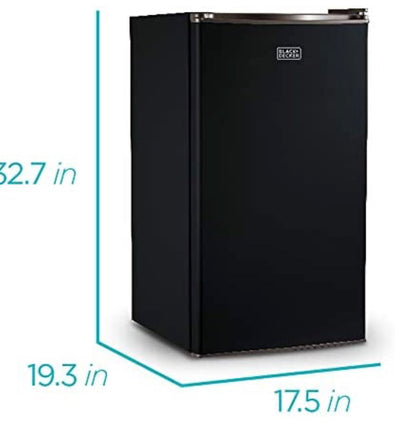 BLACK+DECKER BCRK32B Compact Refrigerator Energy Star Single Door Mini Fridge with Freezer, 3.2 Cubic Feet, Black- new- scratch and dent