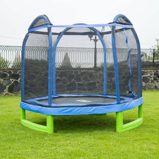 Bounce Pro 7-Foot My First Trampoline Hexagon (Ages 3-10) for Kids, Blue/Green!

-Brand new in the box 