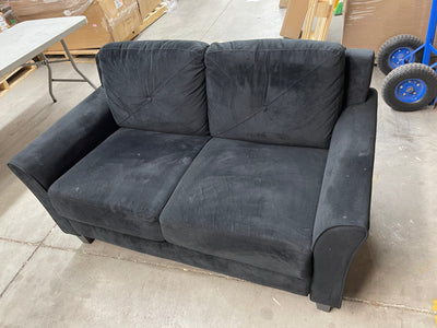 Lifestyle Solutions Hartford Loveseat With Curved Arm - Black- used- return from Am-zon