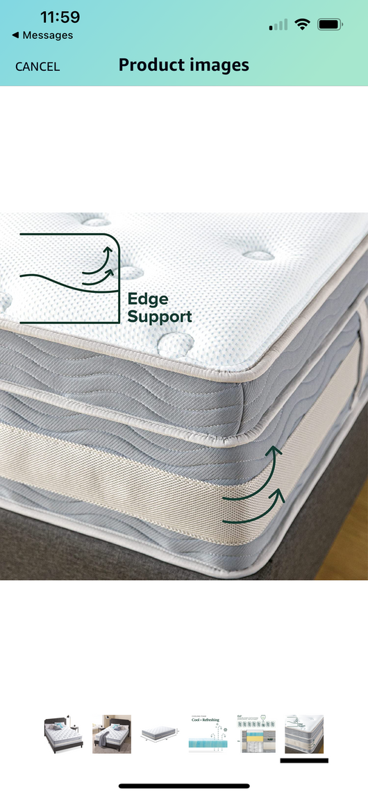 ZINUS 14 Inch Green Tea Cooling Gel Memory Foam Hybrid Mattress / Pocket Innersprings for Motion Isolation / Edge Support, King- NEW IN BOX!!!
