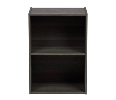 IRIS USA, 2 Tier Laminate Bookcase Storage Unit, Gray Finish- NEW IN BOX!!!