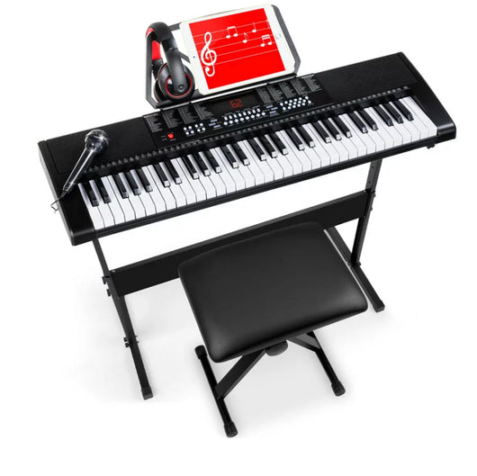 Best Choice Products 61-Key Piano Keyboard Set w/ LED Keys, Microphone, Stand, Stool- NEW IN BOX!!!!