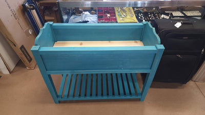 The Pioneer Woman Blue Wood Raised Garden Bed, 40.2" L x 18.2" W x 32" H (new and assembled but has some small scratches)