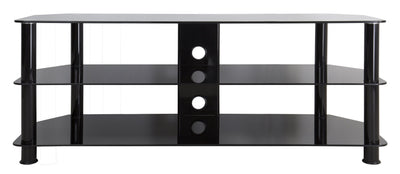 AVF SDC1250CMBB-A TV Stand for 39-inch to 60-inch TVs, Black Glass, Black Legs**New in box**