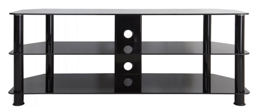 AVF SDC1250CMBB-A TV Stand for 39-inch to 60-inch TVs, Black Glass, Black Legs**New in box**