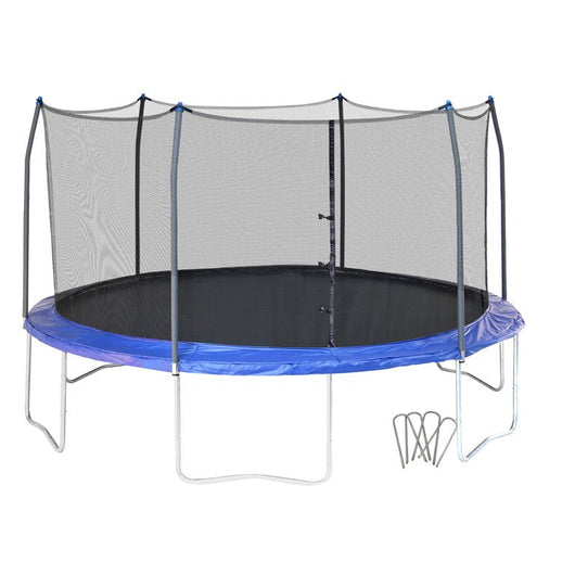 Skywalker Trampolines 16' Round Trampoline with Enclosure and Wind Stakes Blue**New in box**