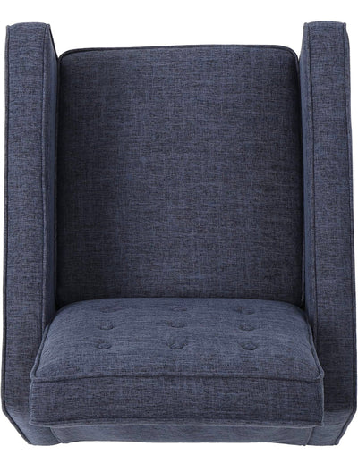 Christopher Knight Home Mervynn Mid-Century Modern Fabric Recliner, Dark Blue!! NEW AND ASSEMBLED!!