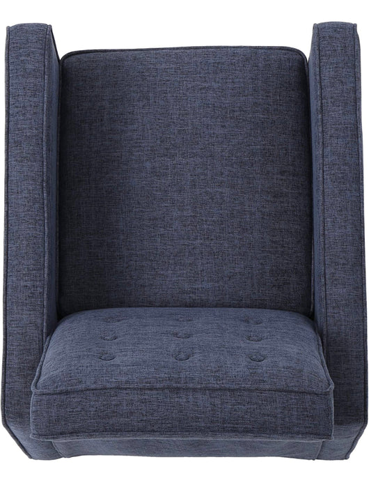 Christopher Knight Home Mervynn Mid-Century Modern Fabric Recliner, Dark Blue!! NEW AND ASSEMBLED!!