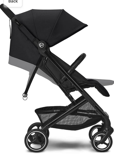CYBEX Beezy 2 Stroller, Lightweight Baby Stroller, Compact Fold, Compatible with All CYBEX Infant Seats, Stands for Storage, Easy to Carry, Multiple Recline Positions, Travel Stroller, Moon Black- new
