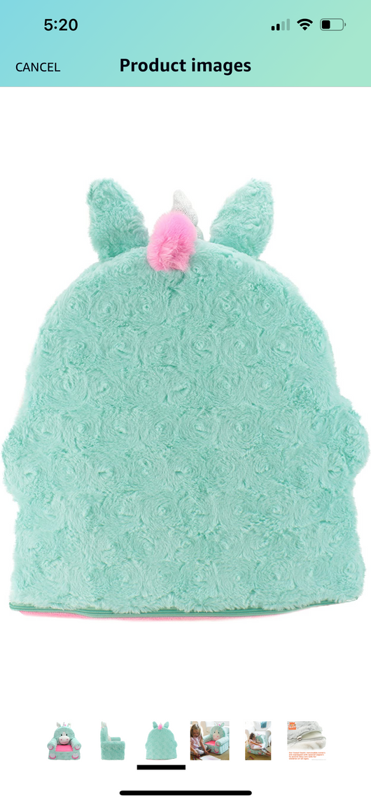 Animal Adventure - Sweet Seats - Teal Unicorn Children's Plush Chair- NEW IN BAG!!!