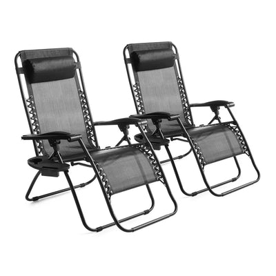 Mainstays Outdoor Zero Gravity Chair Lounger, 2 Pack - Black!  -Brand new in the box 