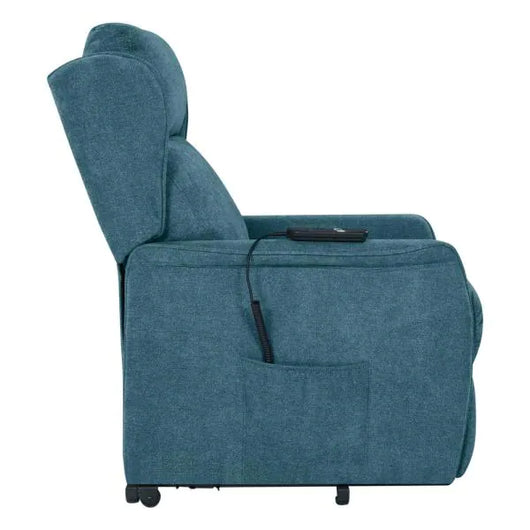 ProLounger (Brand Rating: 4.0/5) Classic Caribbean Blue Chenille Power Recline and Lift Wingback Chair**New**