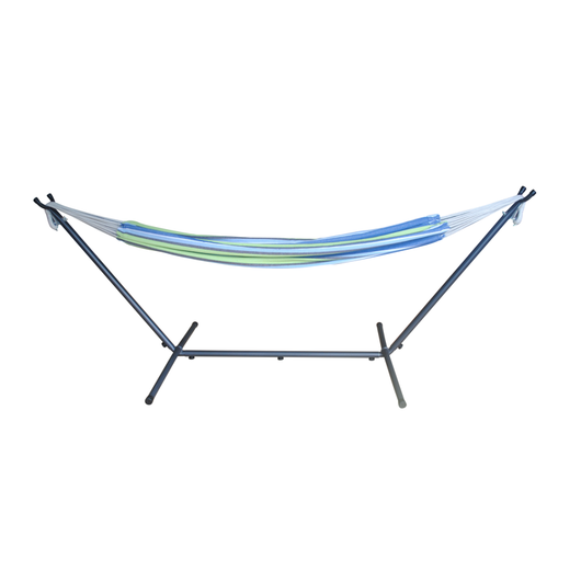 Mainstays Mainstays Blue Striped Hammock with Metal Stand, Portable Carrying Case, Blue Color**New in Box**