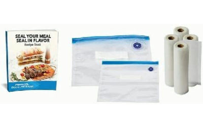 PowerXL Duo NutriSealer Food Vacuum Sealer Machine with Vacuum Seal Bags & Rolls, Double Airtight Sealing with Built-in Cutter, Small Snack Bag Capability, Safety Certified, Lab Tested, LED Indicator Lights (Slate)- Used Once, Like New!!!
