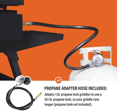 Blackstone 22" Table Top Griddle with Hood, Legs and Bulk Adapter Hose!! NEW IN BOX!!