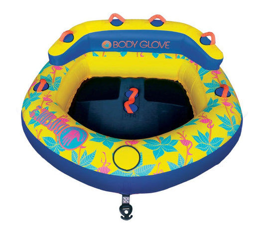 Body Glove Bayside 2 Person Yellow Water Skiing Inflatable Towable Tube- NEW IN BOX!!!